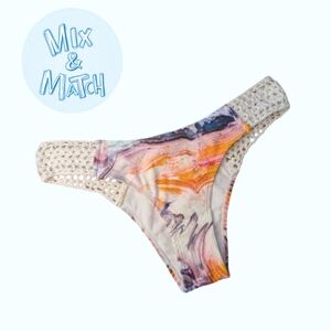 Crochet/Marble Abstract Bikini Bottom - Low Rise - NWOT